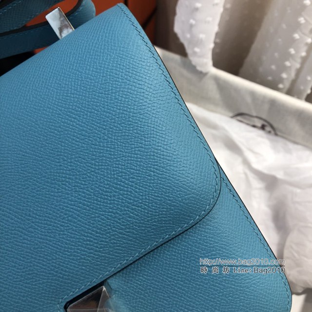 Hermes空姐包 愛馬仕Constance方胖子半手工 Epsom掌紋小牛進口皮 Hermes單肩斜挎包  tdh2110